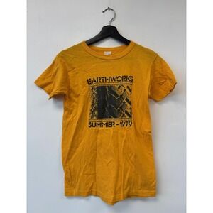 Vintage Earth-Works Summer 1979 Shirt Mens XS Yellow King County Art 70s